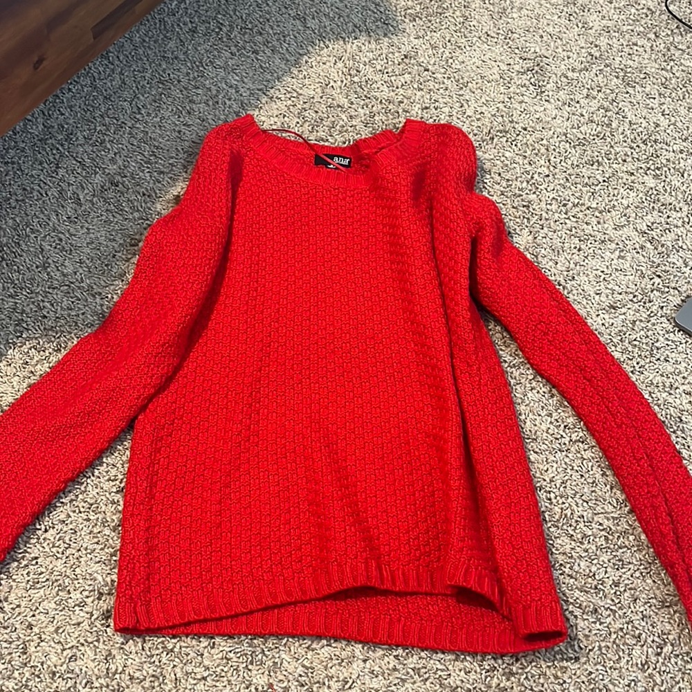 Red long sleeve sweater, Size M, A.N.A
